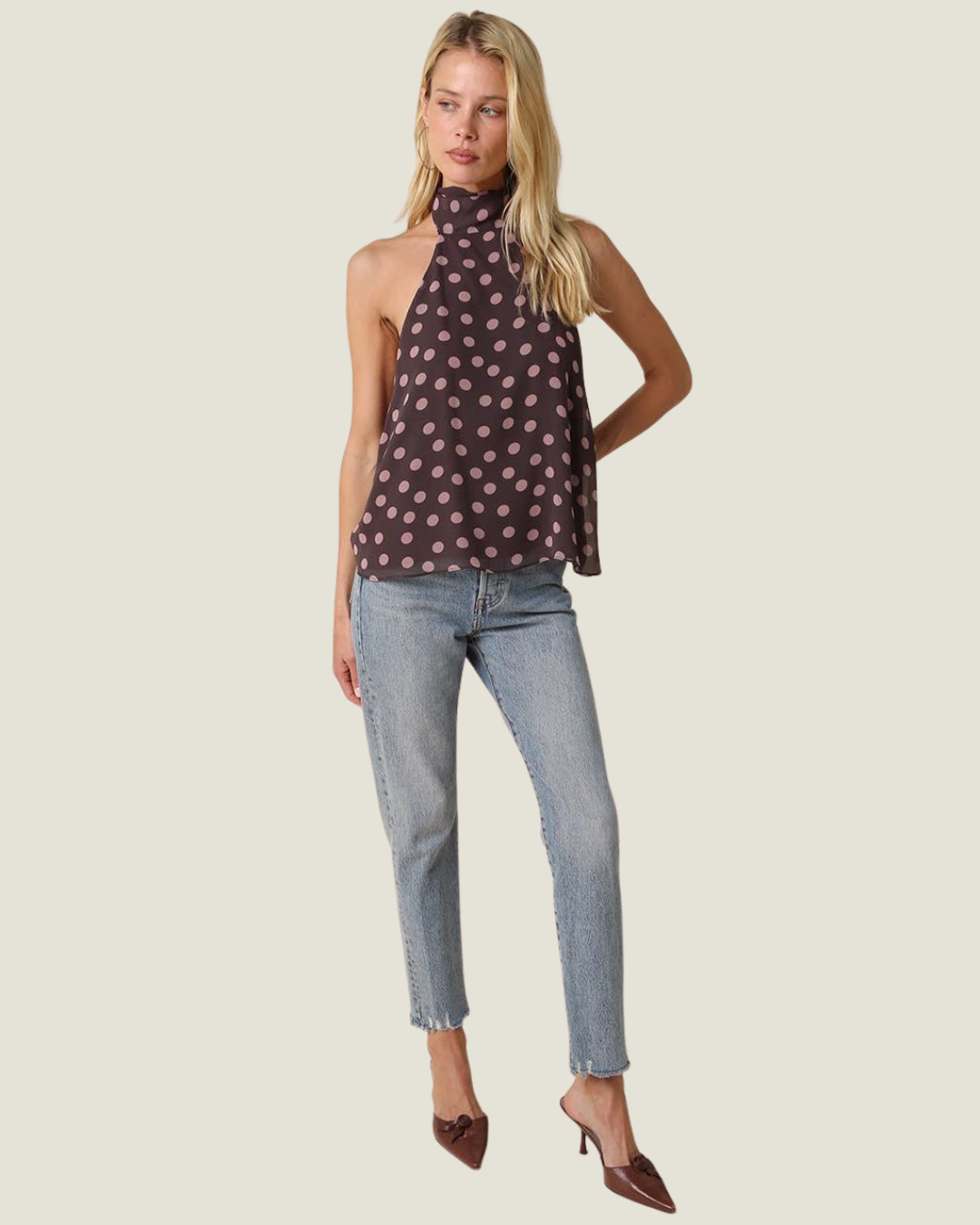 Nova Polka Dot Halter Top