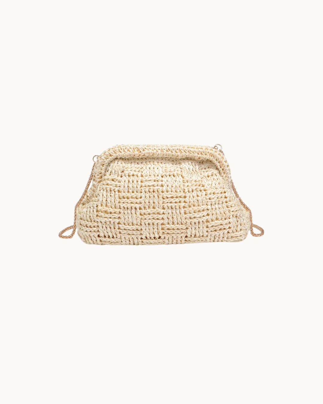 The Annie: Woven Cream Clutch