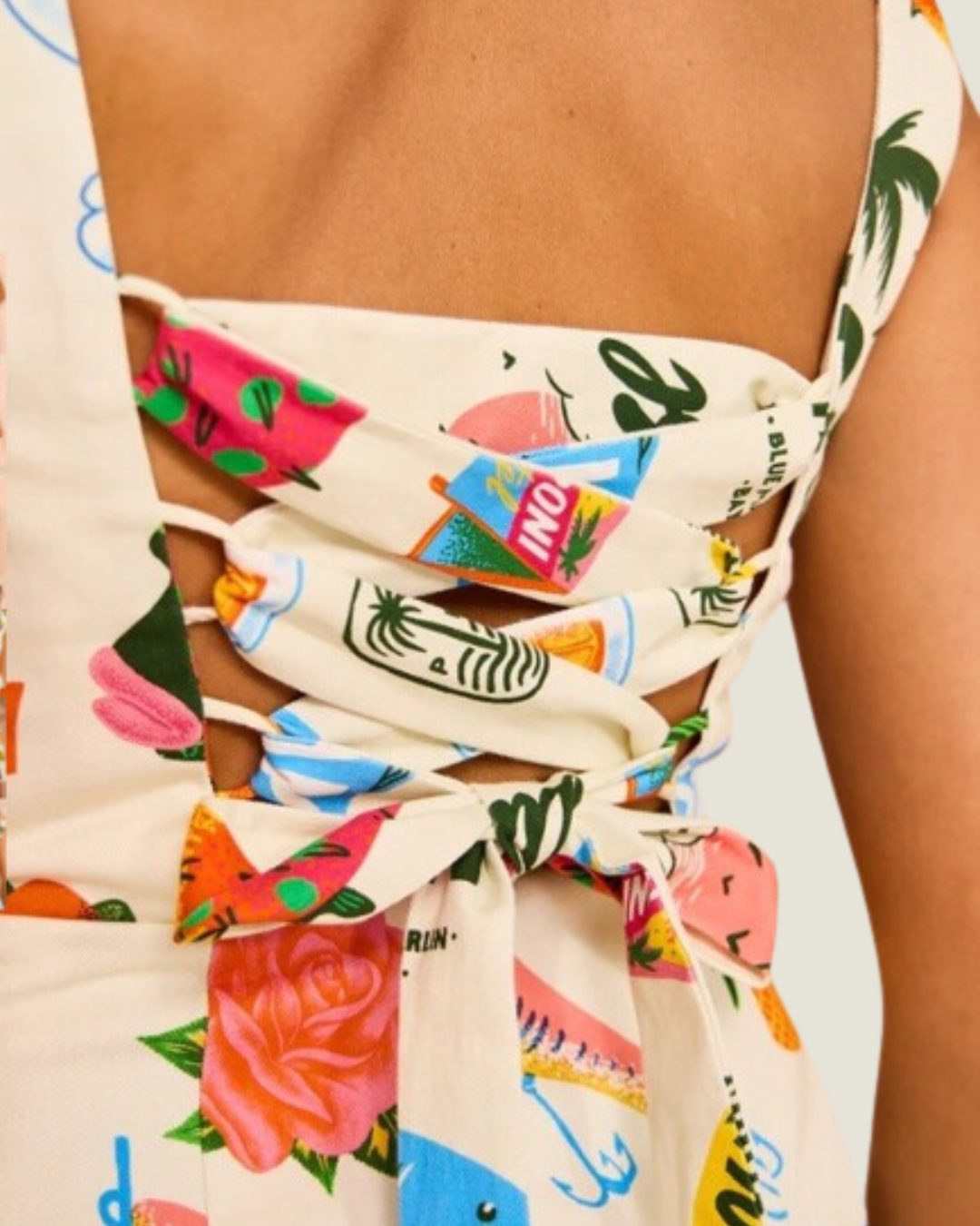 The Maldives: Paradise Print Square Neck Mini Dress