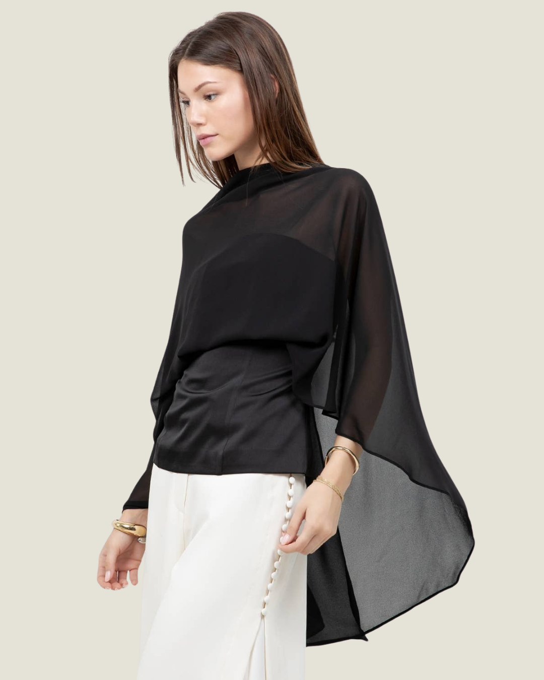 Sloane Sheer Cape Top