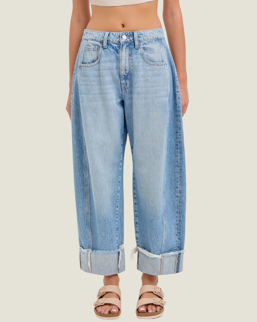 The Jessie: Mid Waisted Barrel Jeans