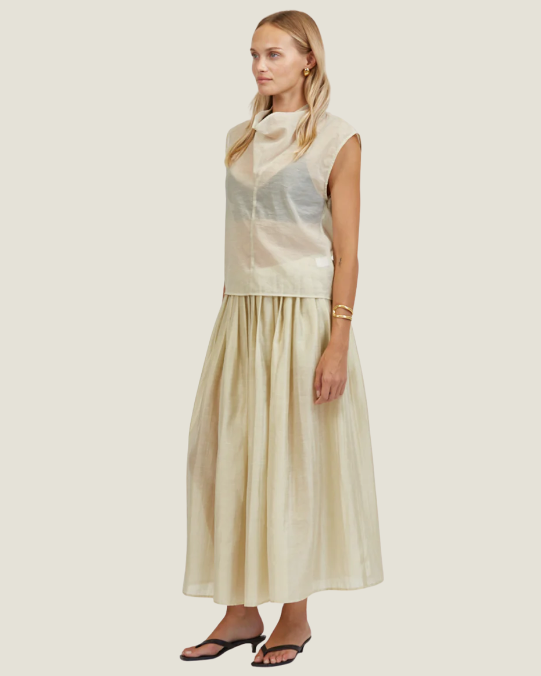 Kaelia Sleeveless Sheer Blouse