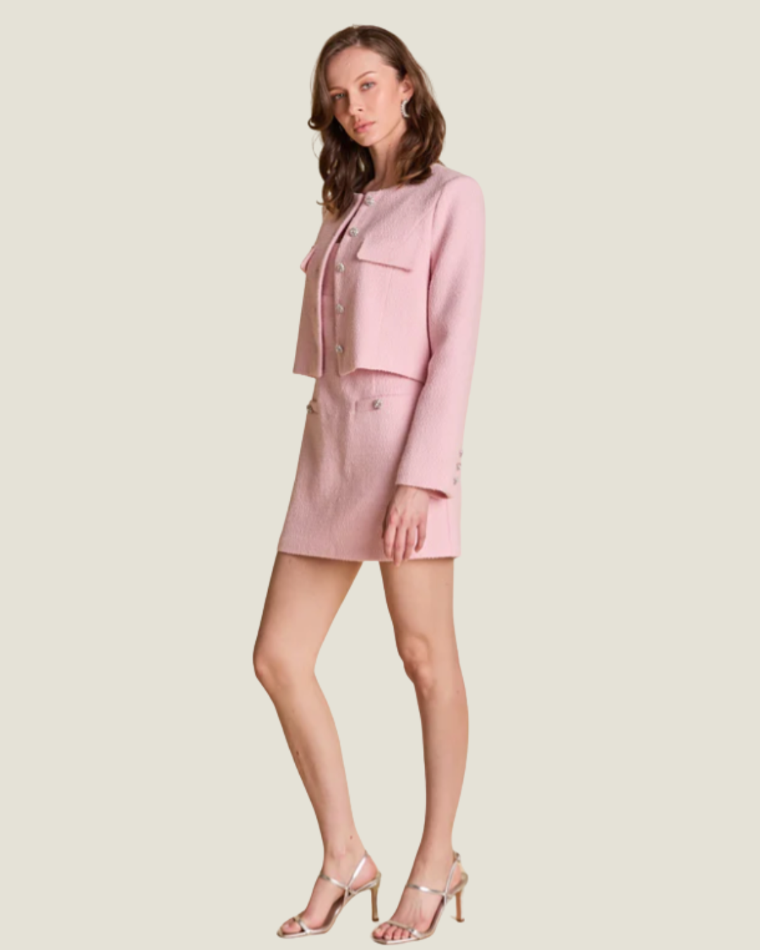 The Diana: Tweed Button Jacket