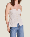 The Heather: Strapless Linen Blouse