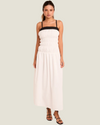 The James: Smocked Taffeta Maxi Dress