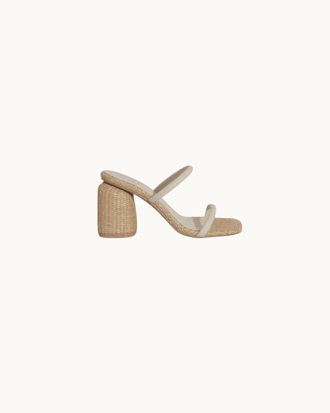 The Mara: Beige Rattan Heel