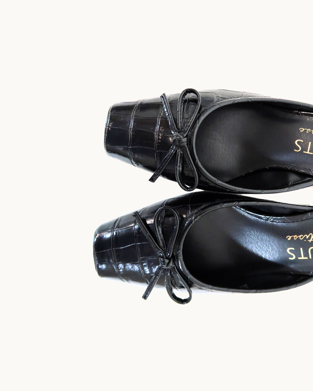 Geneva Mule in Black Croc