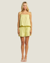 Lemon Smocked Tie Strap Top