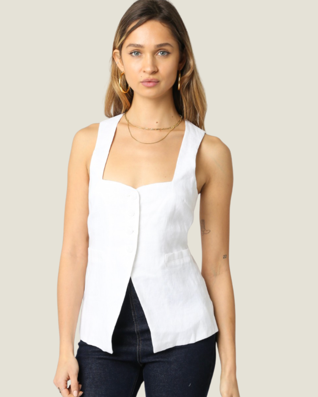The Charlie: Fitted Linen Vest