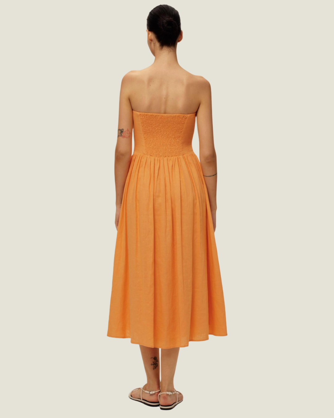 Emma Strapless Linen Midi