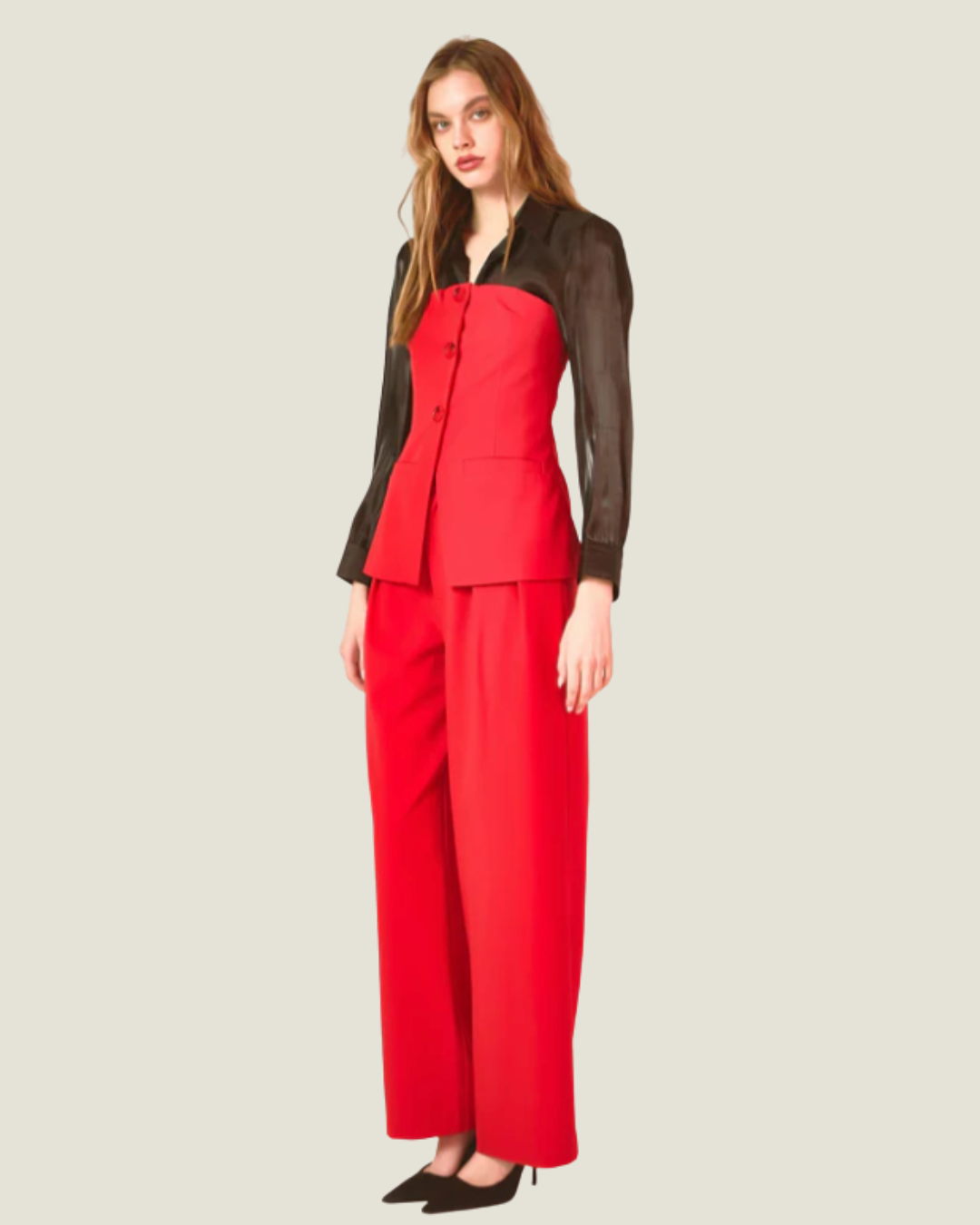 Noelle Pleated Wide Leg Trousers