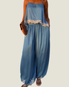 Blue Lace Balloon Trousers