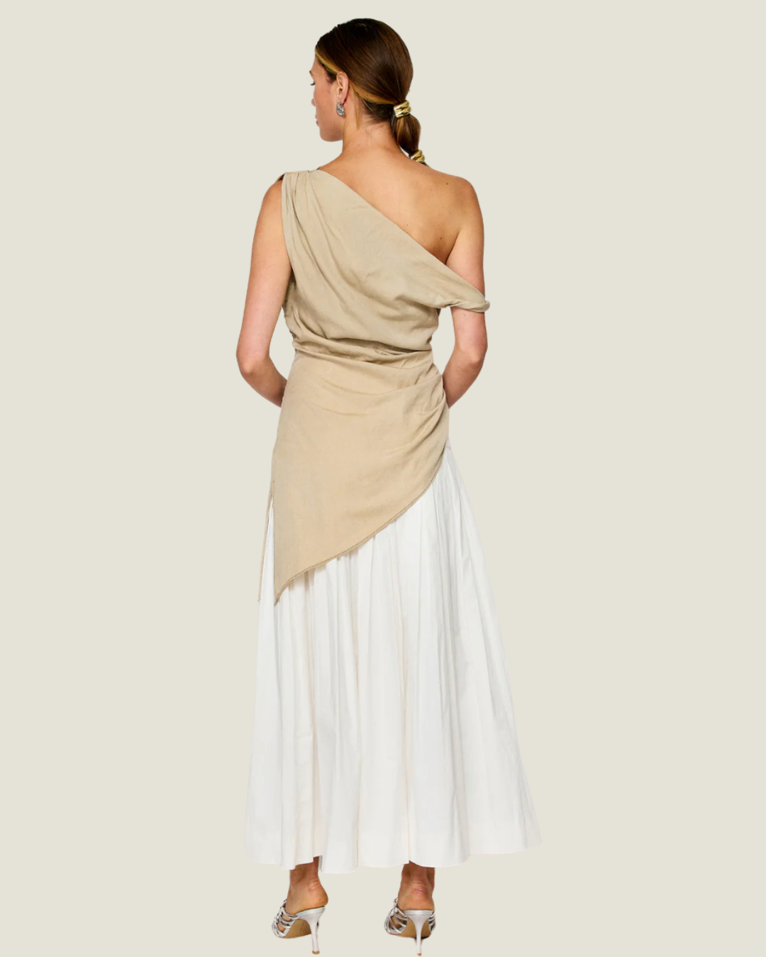 Laia One-Shoulder Longline Top– a statement asymmetrical blouse by Line & Dot available at Love Celine a women’s boutique in SWFL.