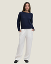 Emory Sweater Rolled Hem Cable Knit Sweater