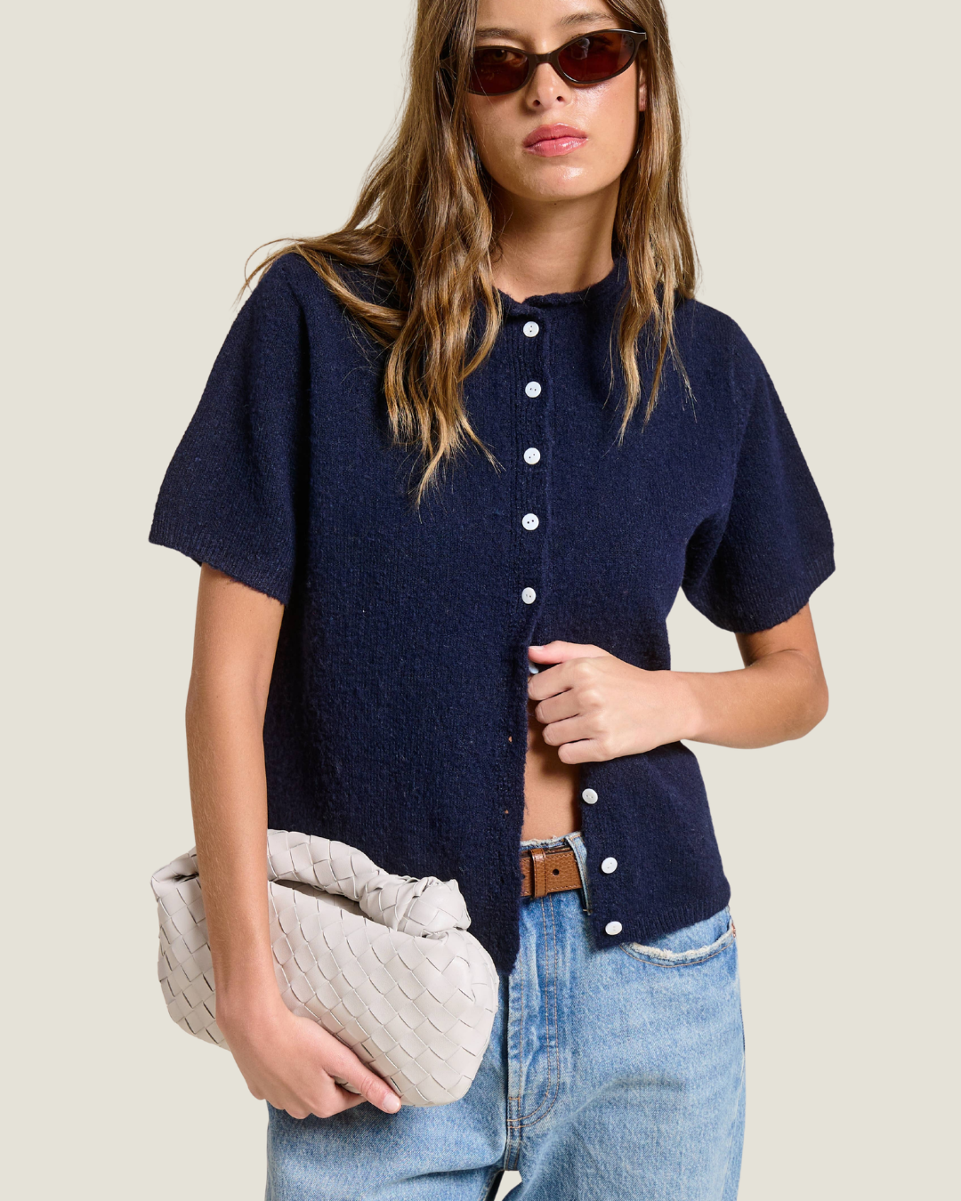 Joyce's Sister Short Sleeve Button Down Cardigan Top