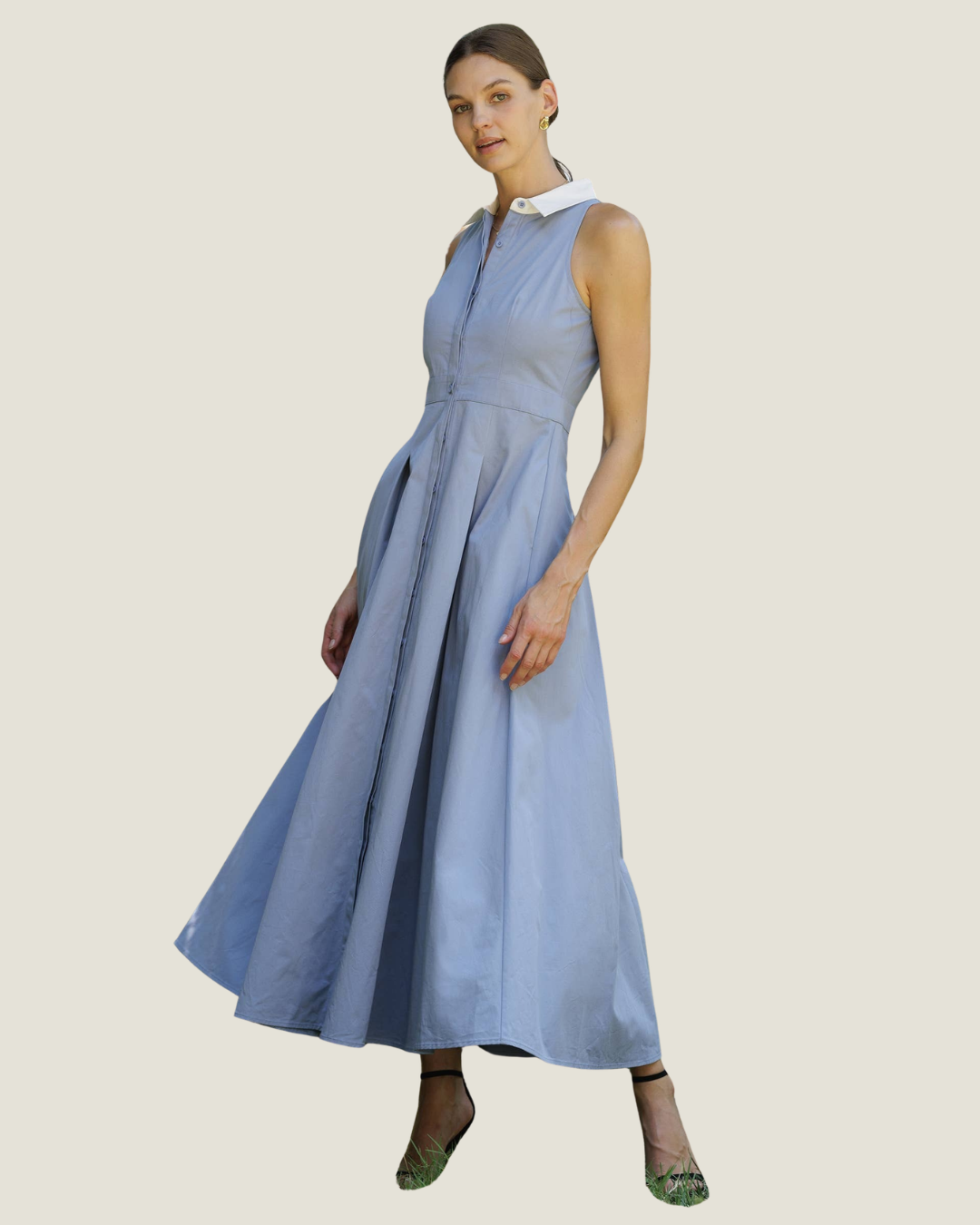 Tessa Sleeveless Collared Maxi Dress