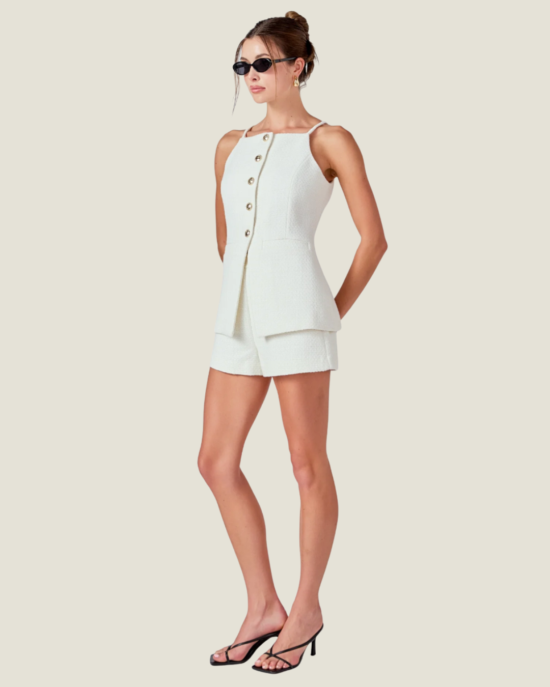 The Paloma: Tweed Mini Shorts