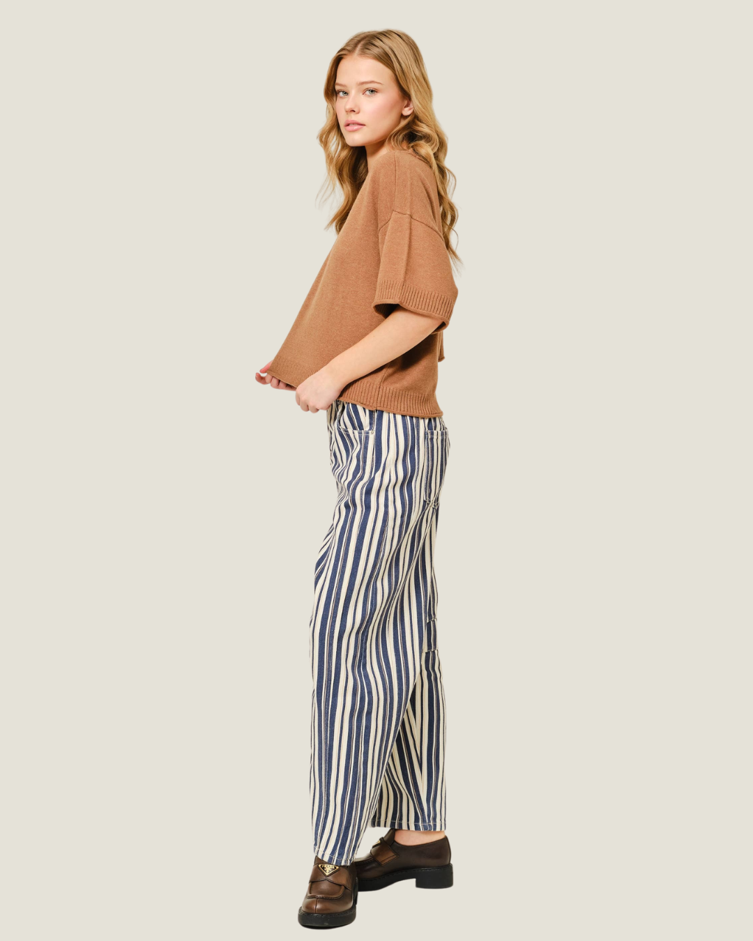 Eliana Striped Barrel Pants