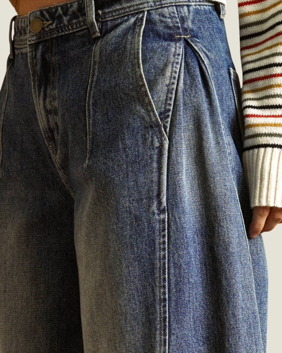 Rebecca Pleated Wide Leg Jeans
