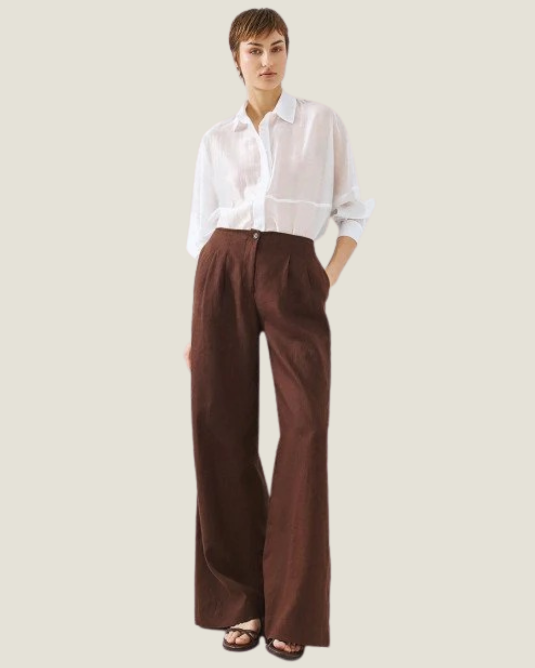 Sable Espresso Wide Leg Trouser