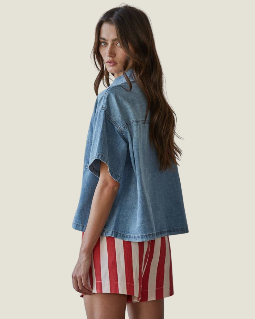 Riley Cotton Denim Short Sleeve Shirt