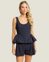 Francesca Pinstripe Peplum Top