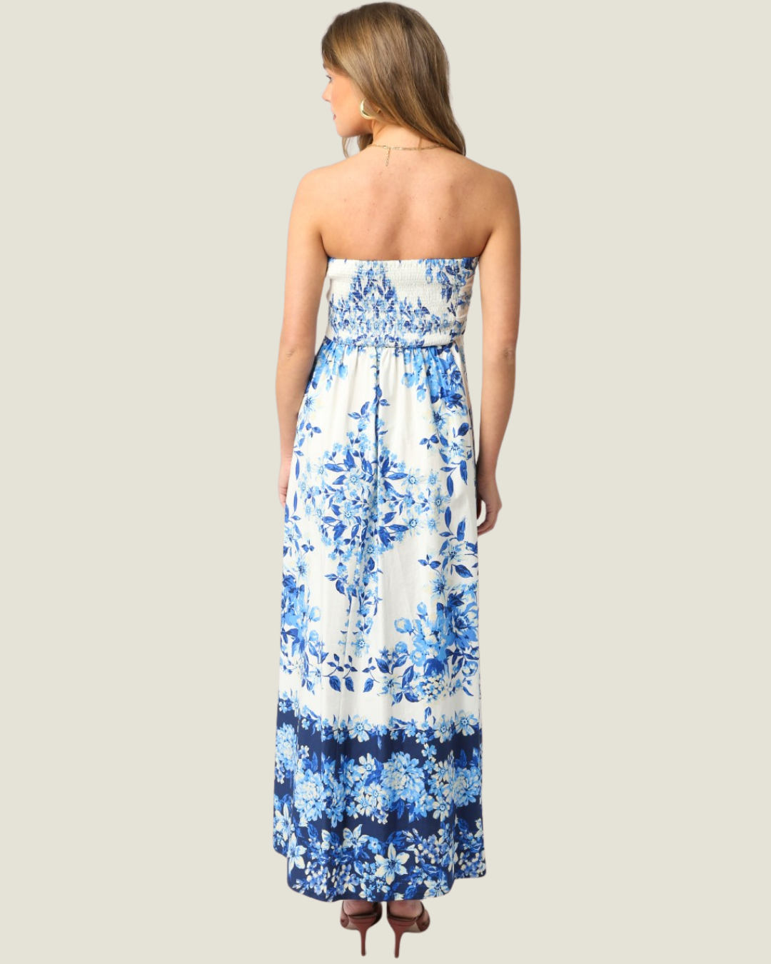 Lila Strapless Floral Maxi Dress