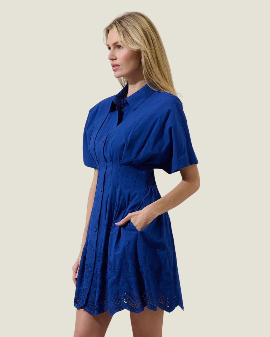 Sammie Collared Eyelet Mini Dress