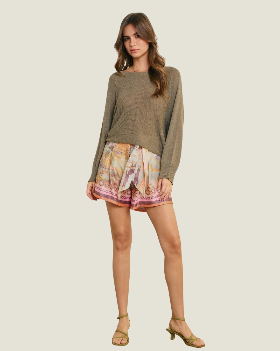 Nancy Border Belted Trouser Shorts