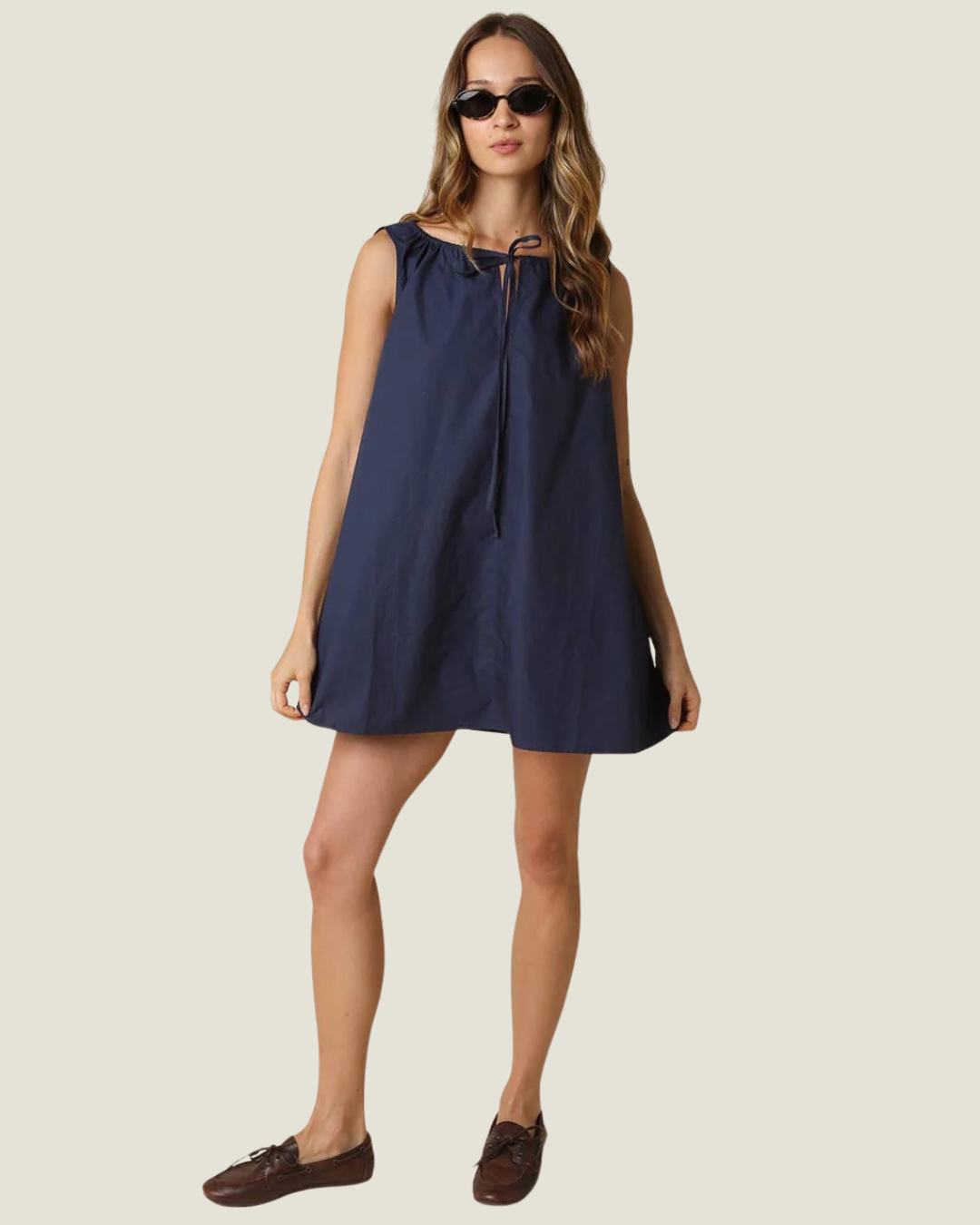 Elena Sleeveless Cotton Mini Dress