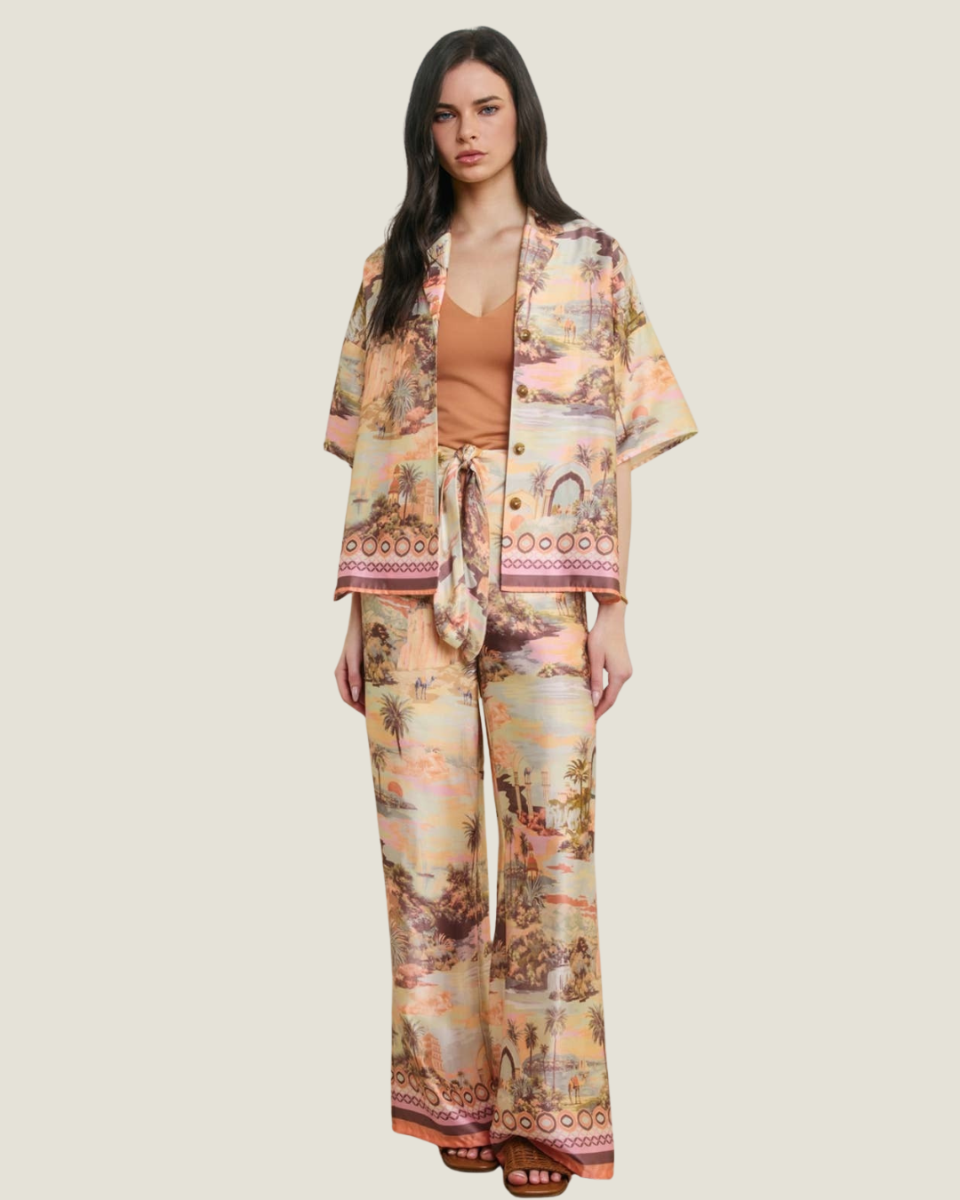Cierra Border Relaxed Pants