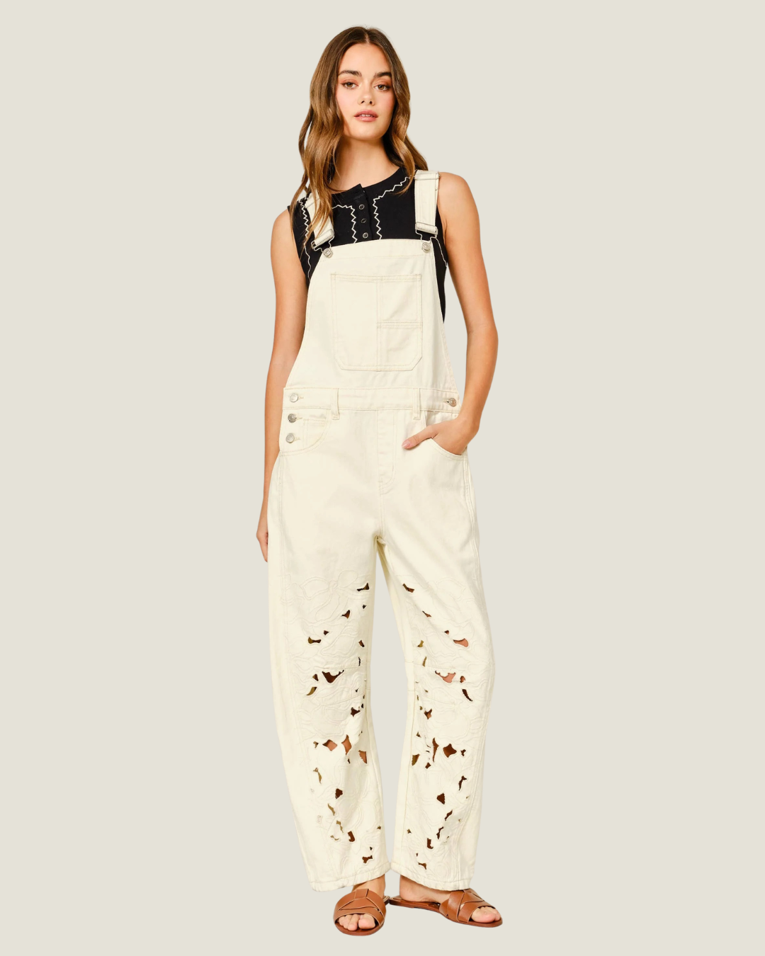 Paloma Floral Cutout Overalls