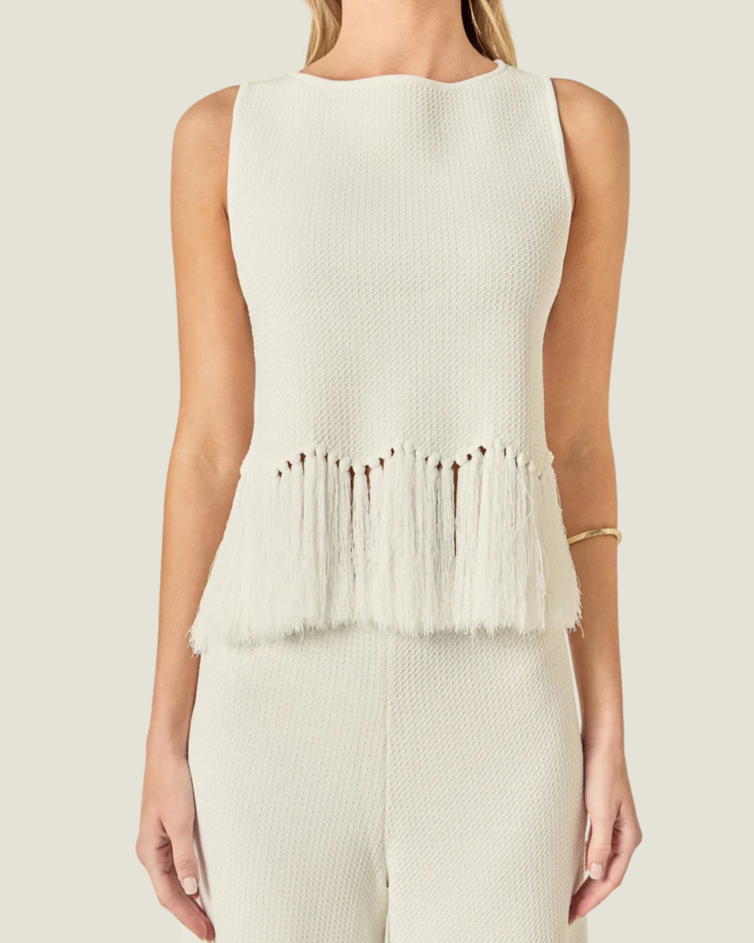 Paisley Fringe Knit Top