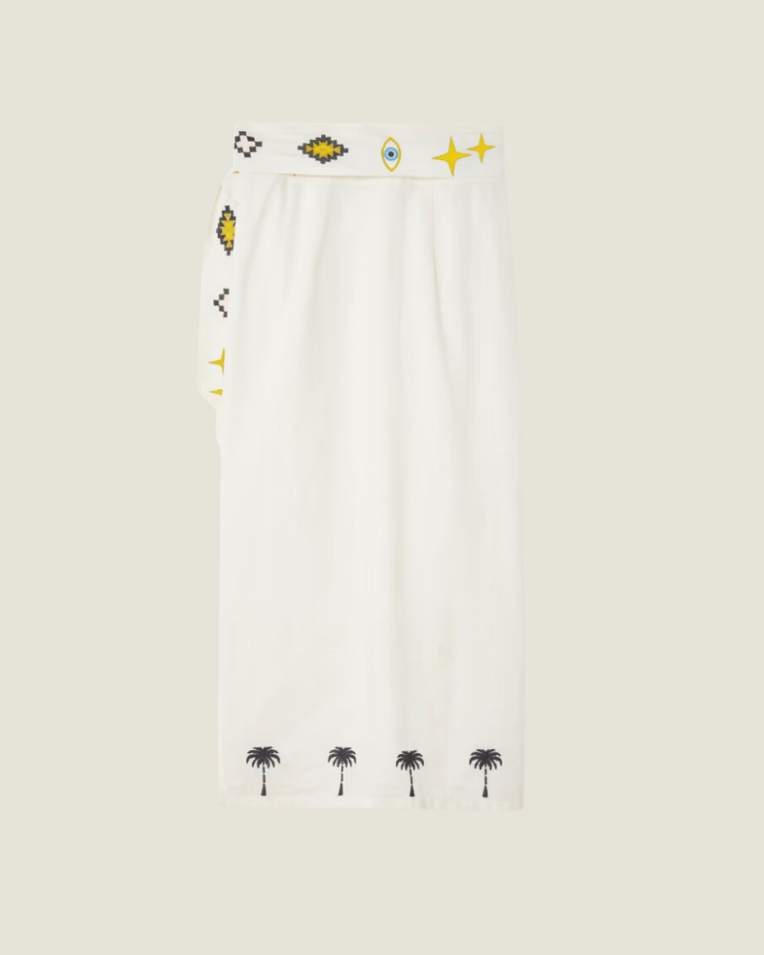 The Florida Sunshine: Embroidered Wrap Midi Skirt