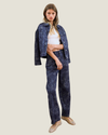 Bandana Print Wide Leg Jeans