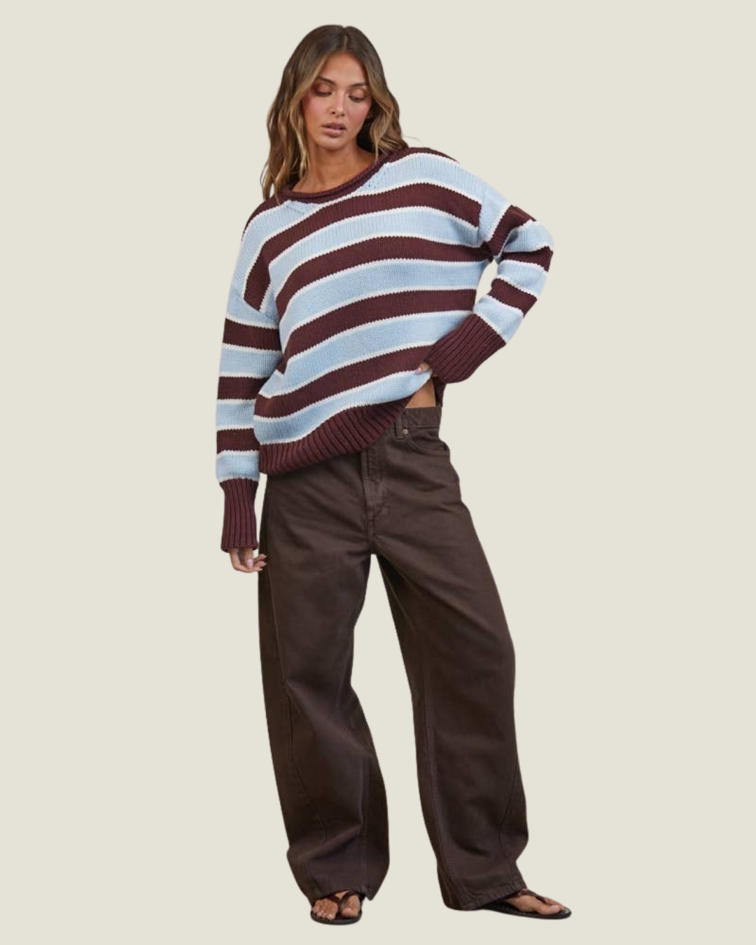 Frankie Contrast Striped Sweater