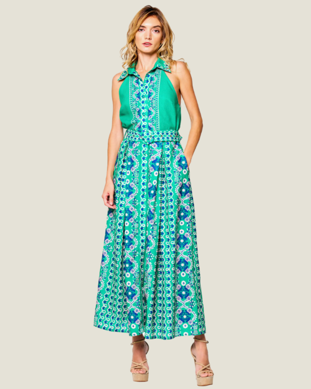 The Saylor: Belted Maxi Dress