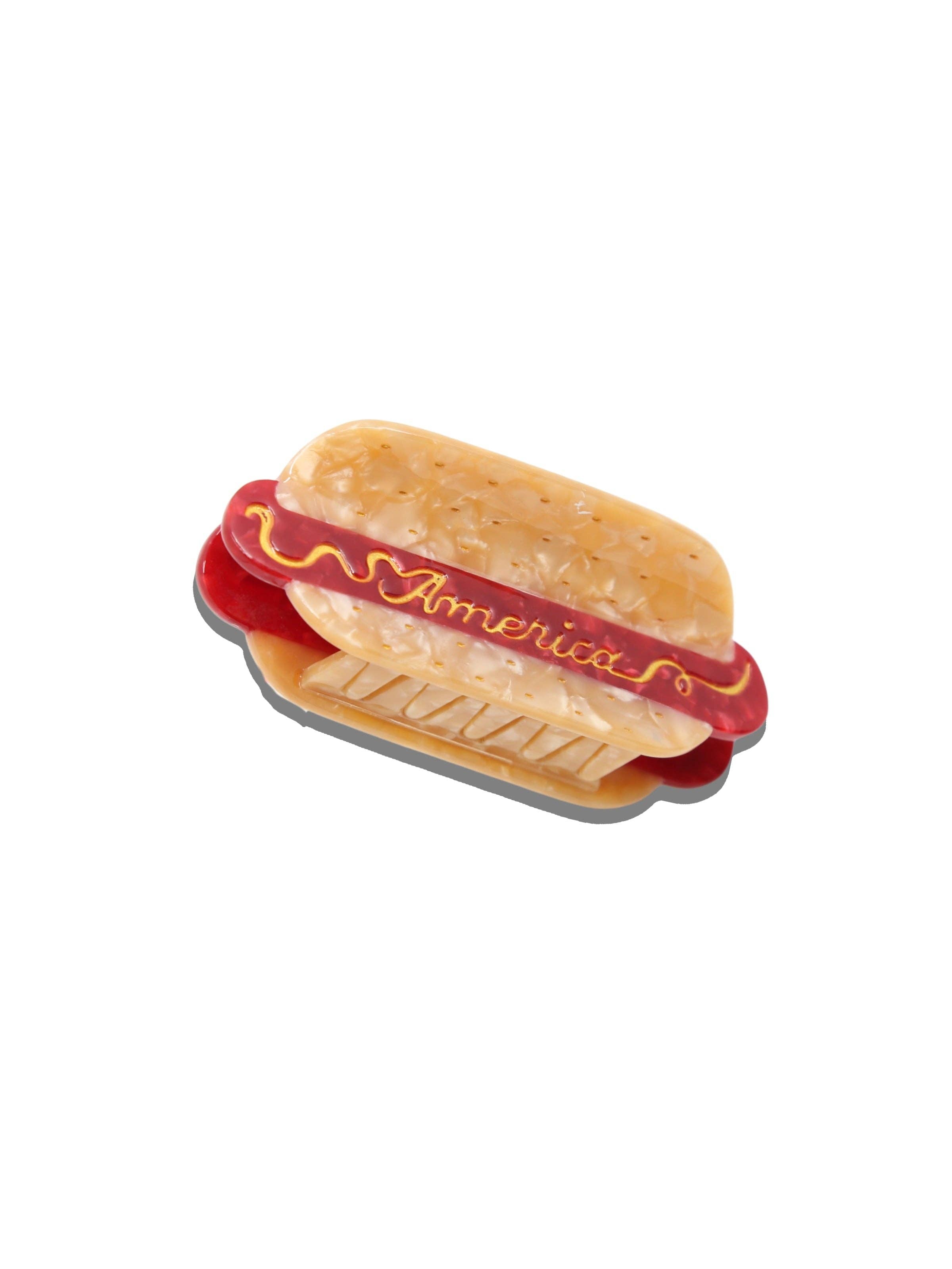 Hand-Painted America Hotdog Claw Clip