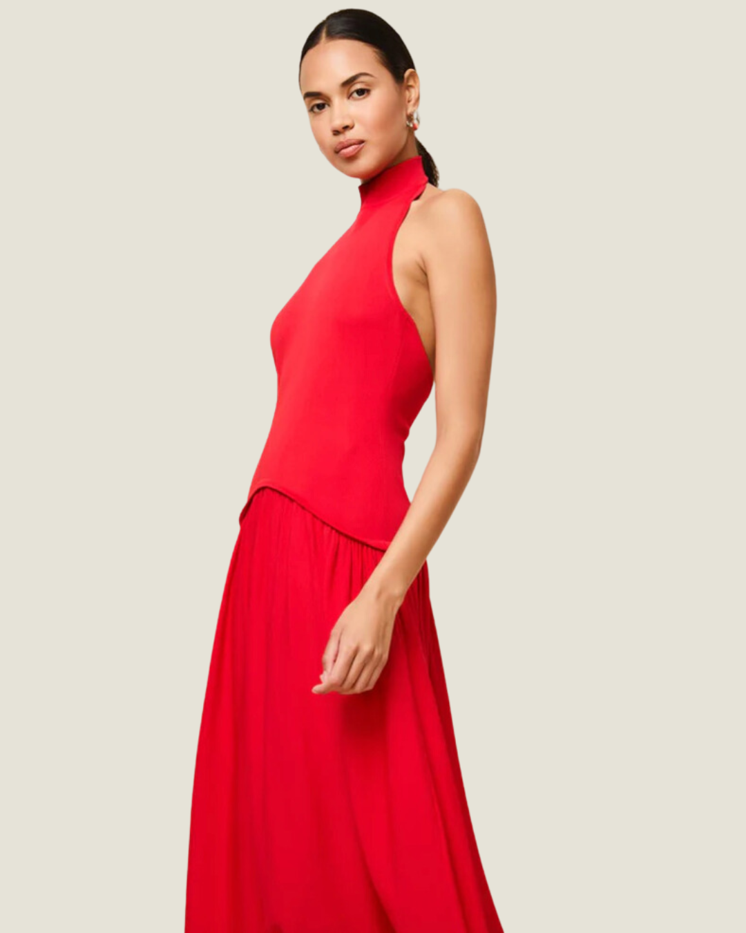 Solid & Striped The Halter Soglio Dress: Apple Red