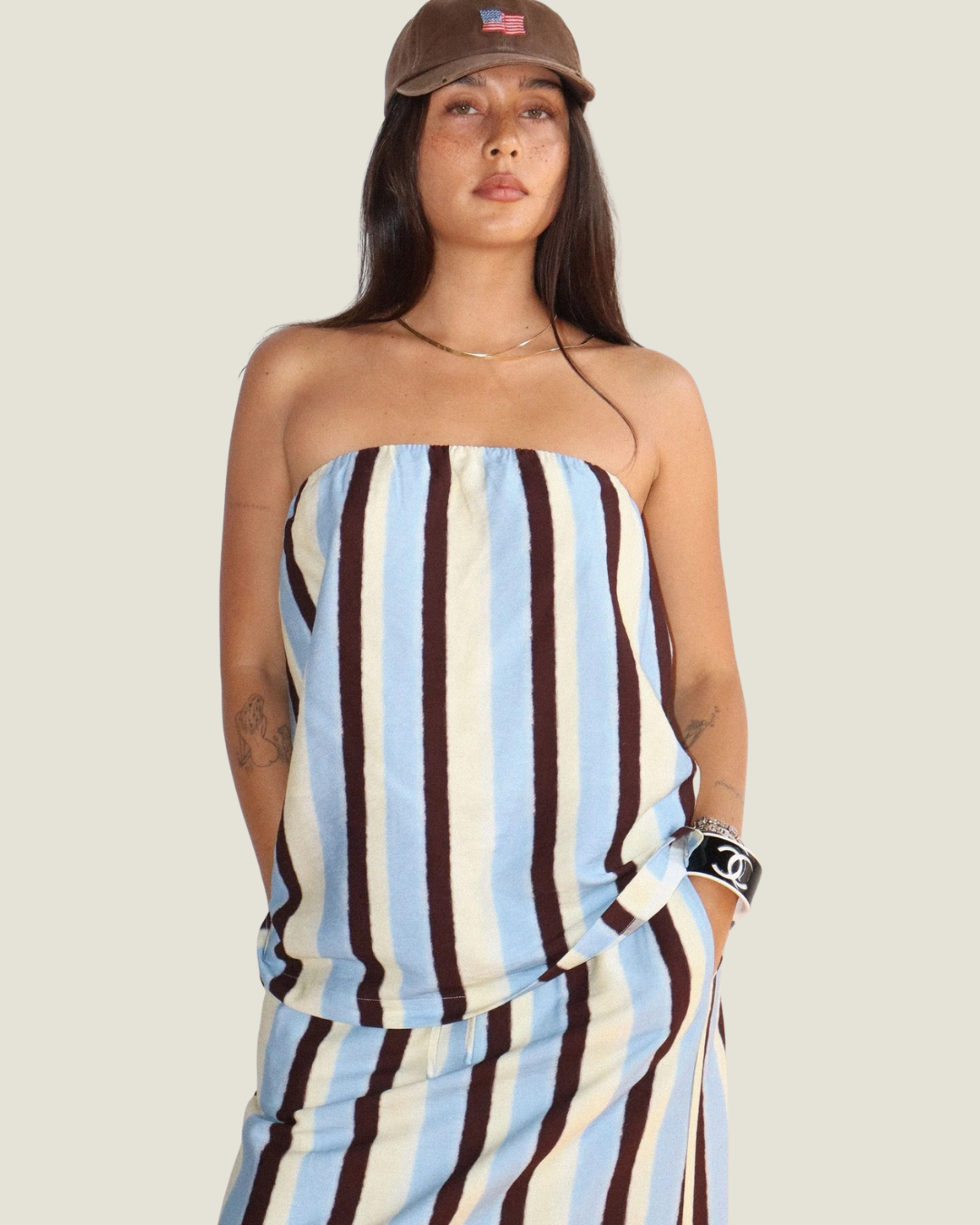 Stevie Strapless Stripe Top