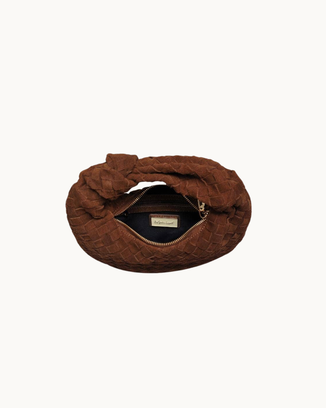 Autumn Woven Genuine Suede Leather Clutch: Chocolate