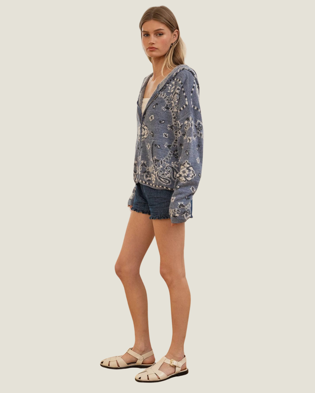 Nova Knit Bandana Print Hoodie