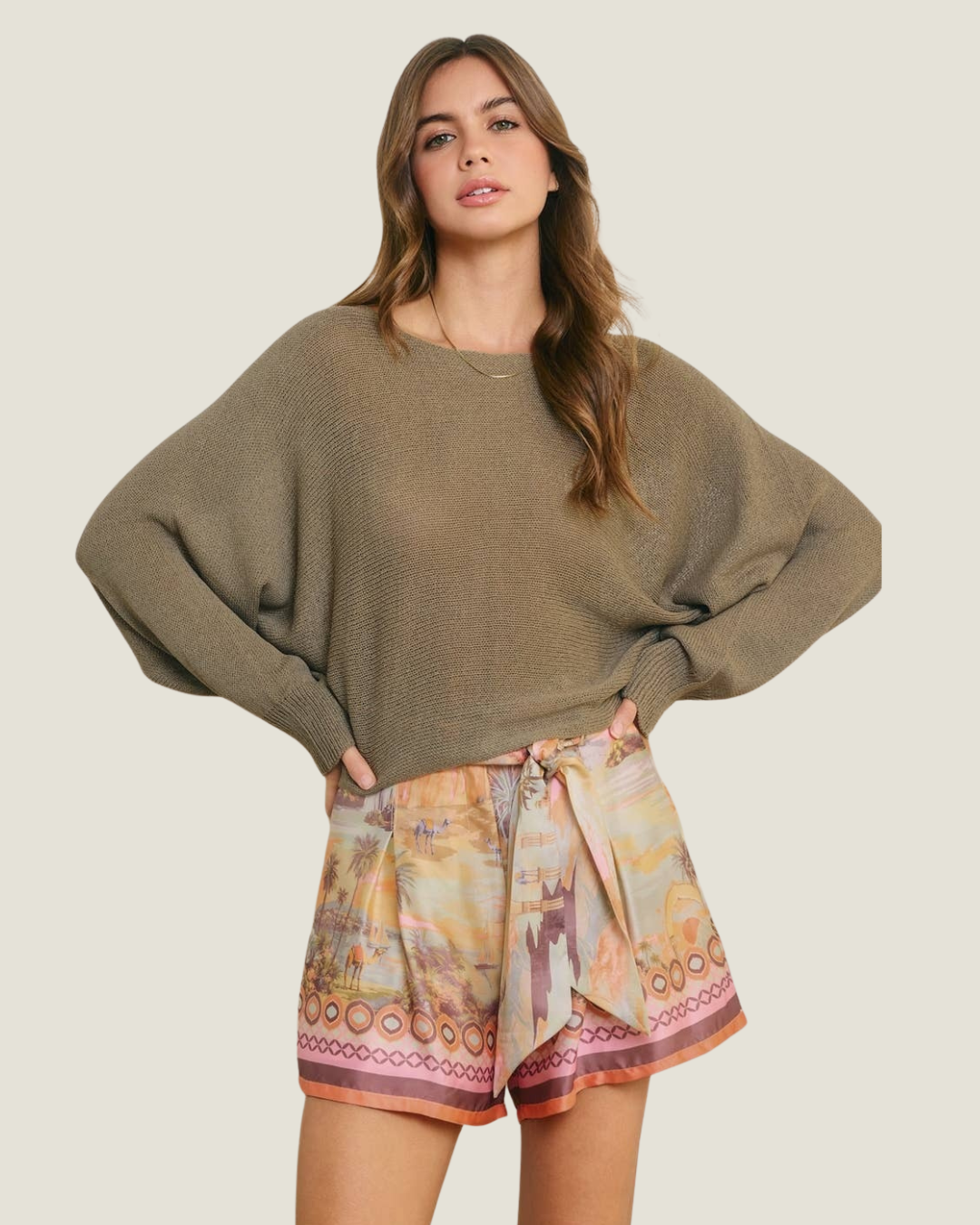 Nancy Border Belted Trouser Shorts