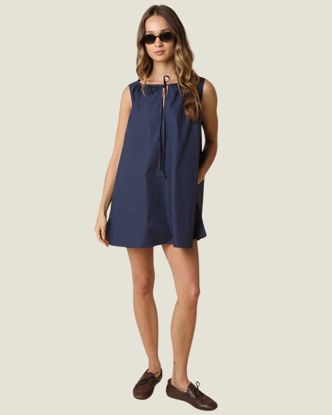 Elena Sleeveless Cotton Mini Dress