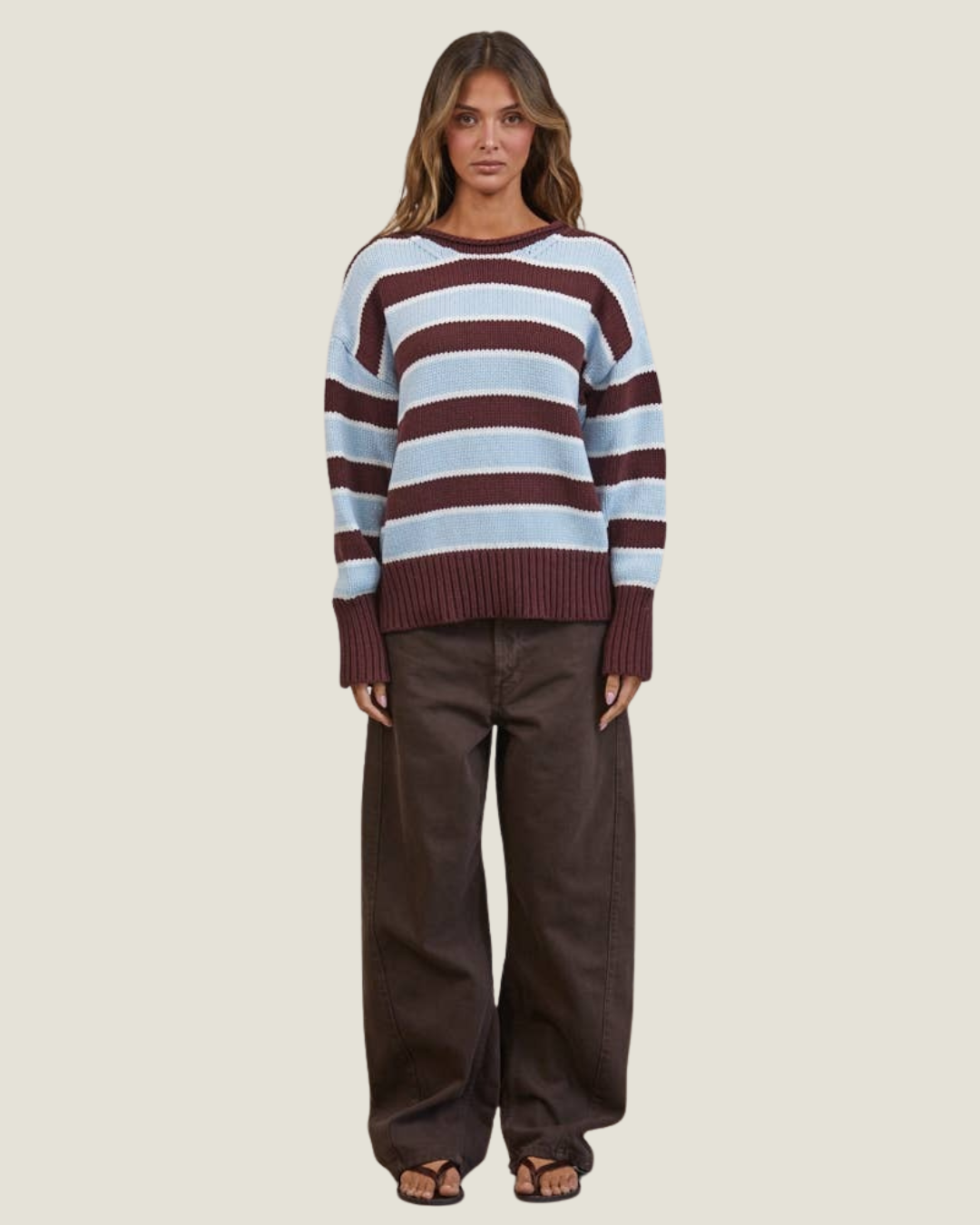 Frankie Contrast Striped Sweater