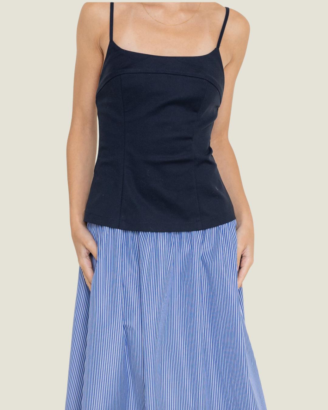 The Meredith: Two-Tone Midi Dress