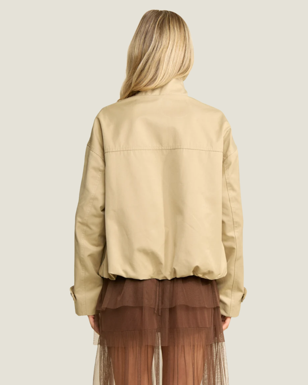 Sandy Embellished Cropped Trench