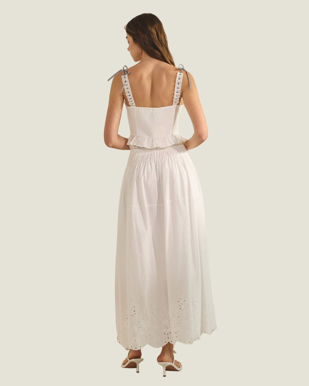 Marilyn Retro Eyelet Midi Skirt
