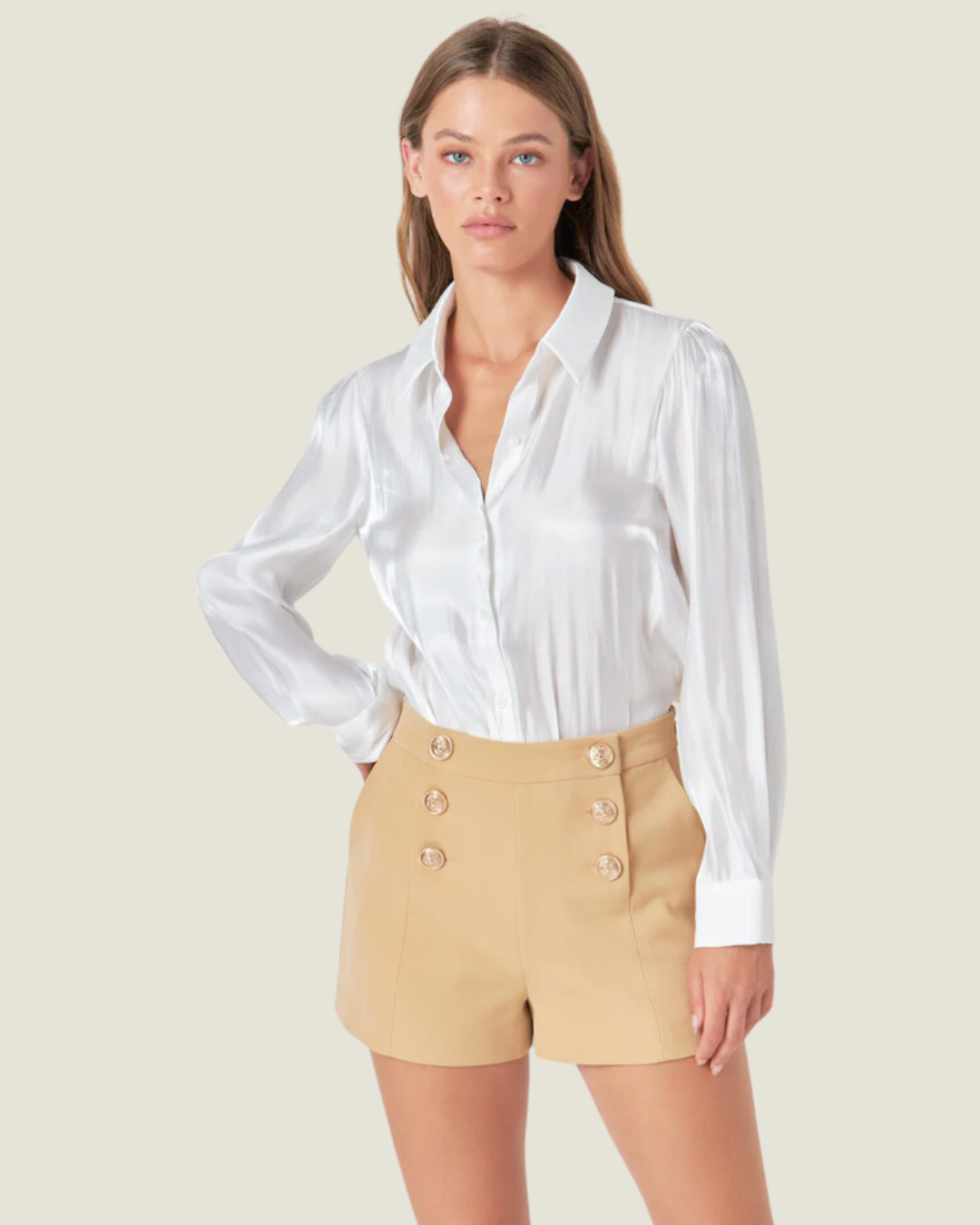 The Cari: Gold Button Detail Shorts