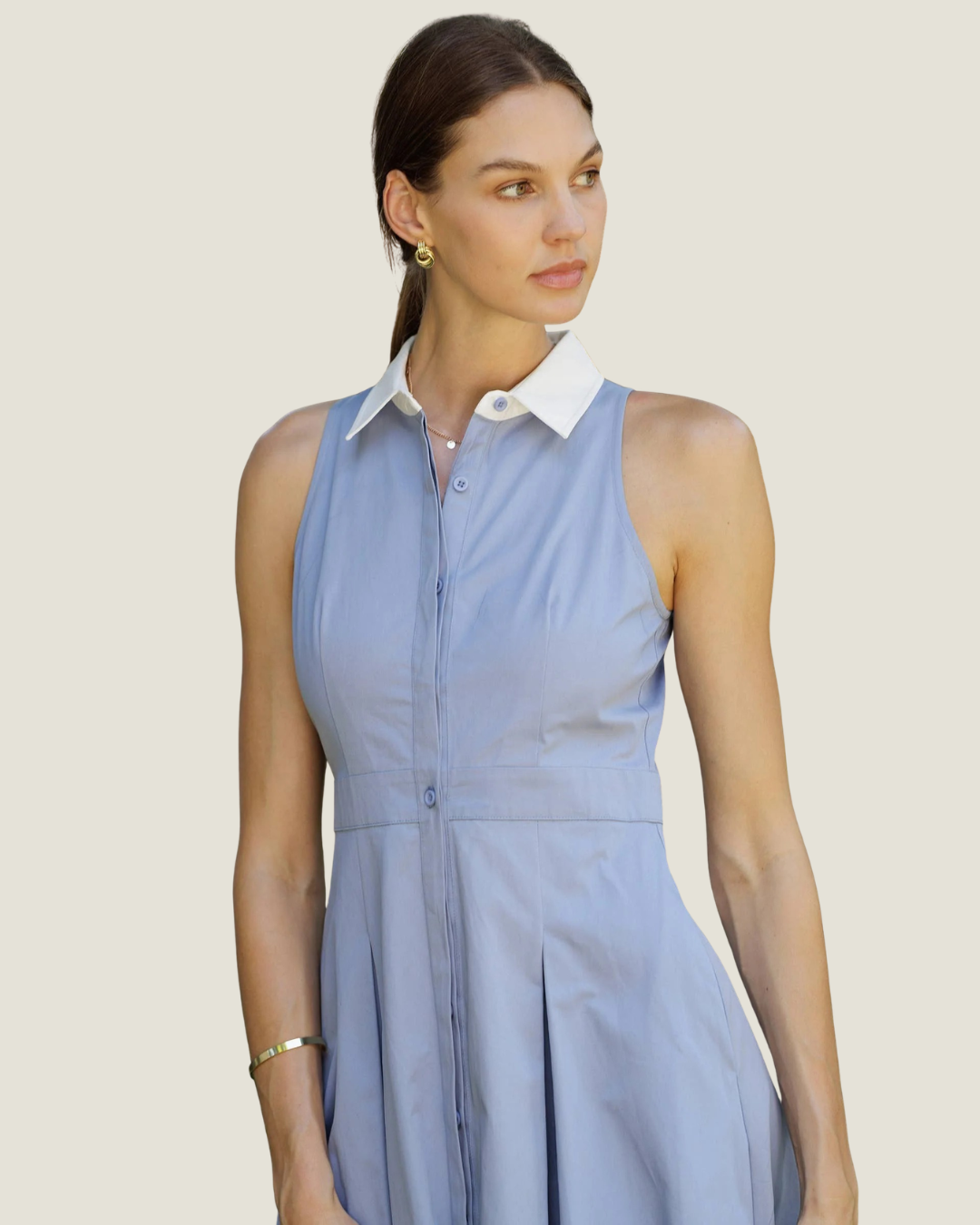 Tessa Sleeveless Collared Maxi Dress